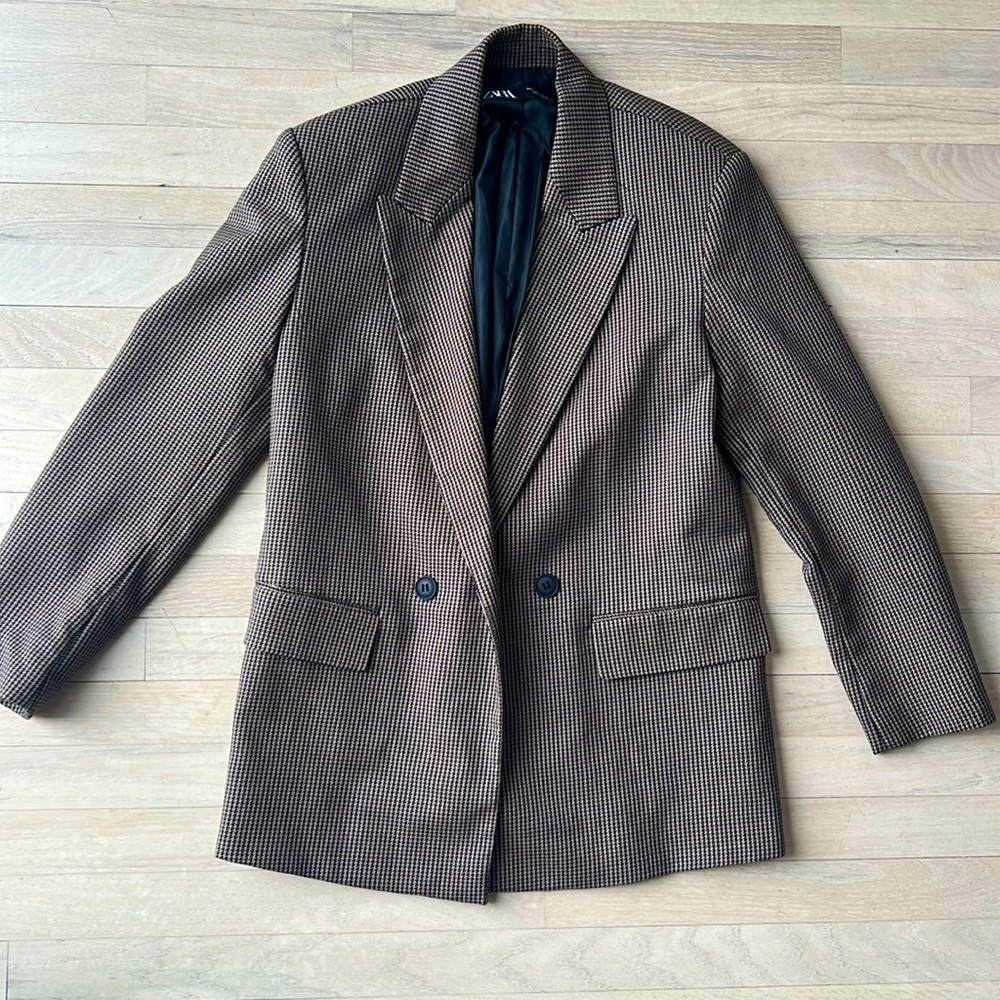 Zara houndstooth blazer